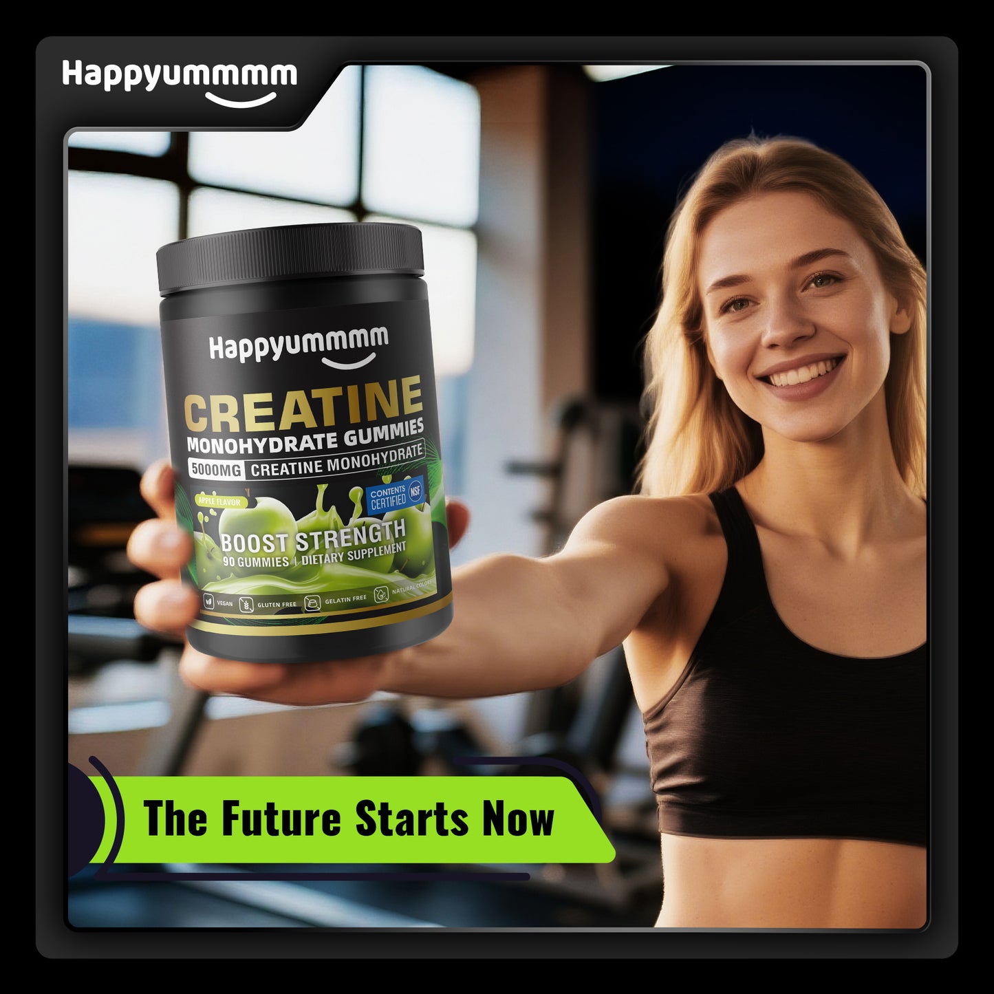 Happy Creatine - Bear Black Jar (Apple)