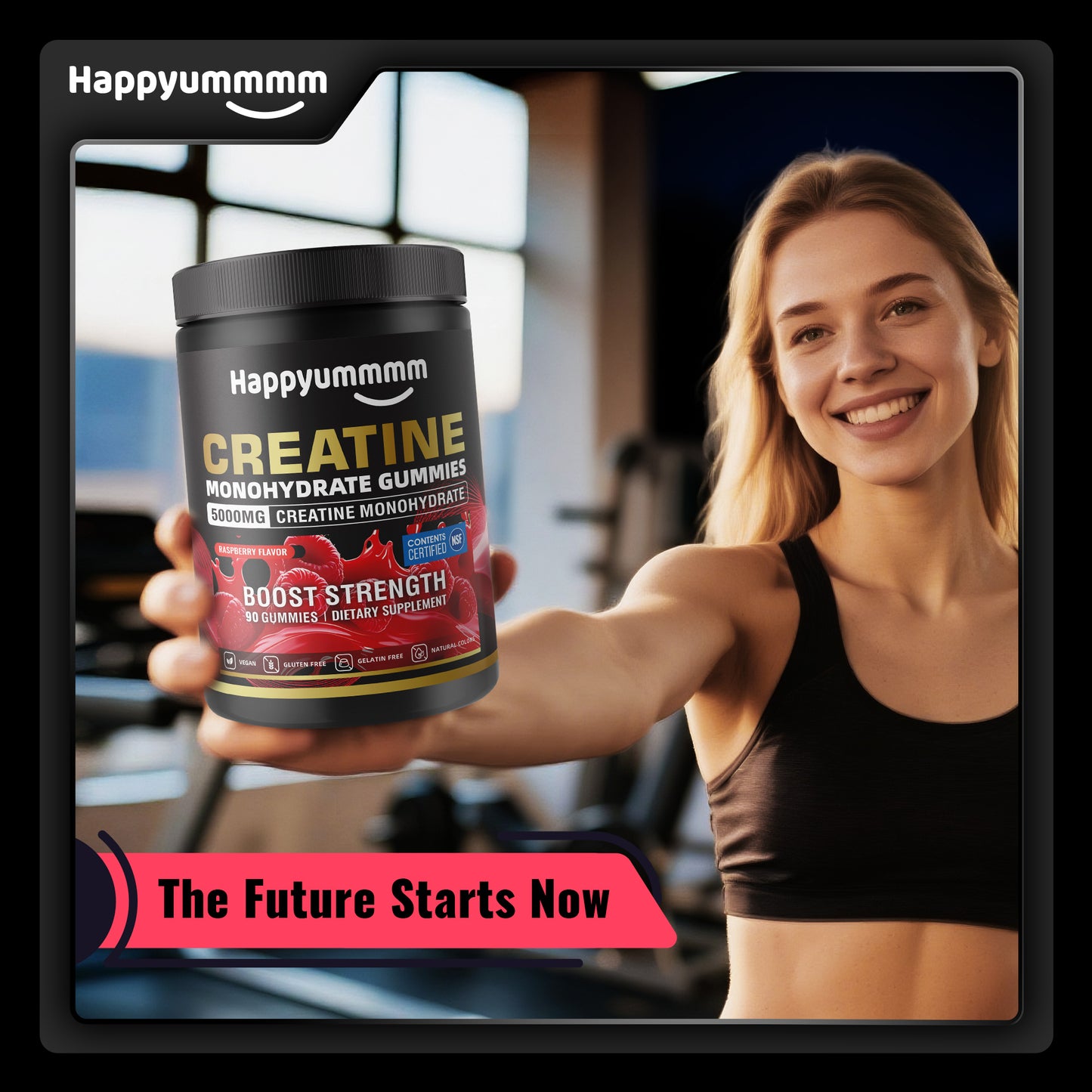 Happy Creatine - Bear Black Jar (Raspberry)
