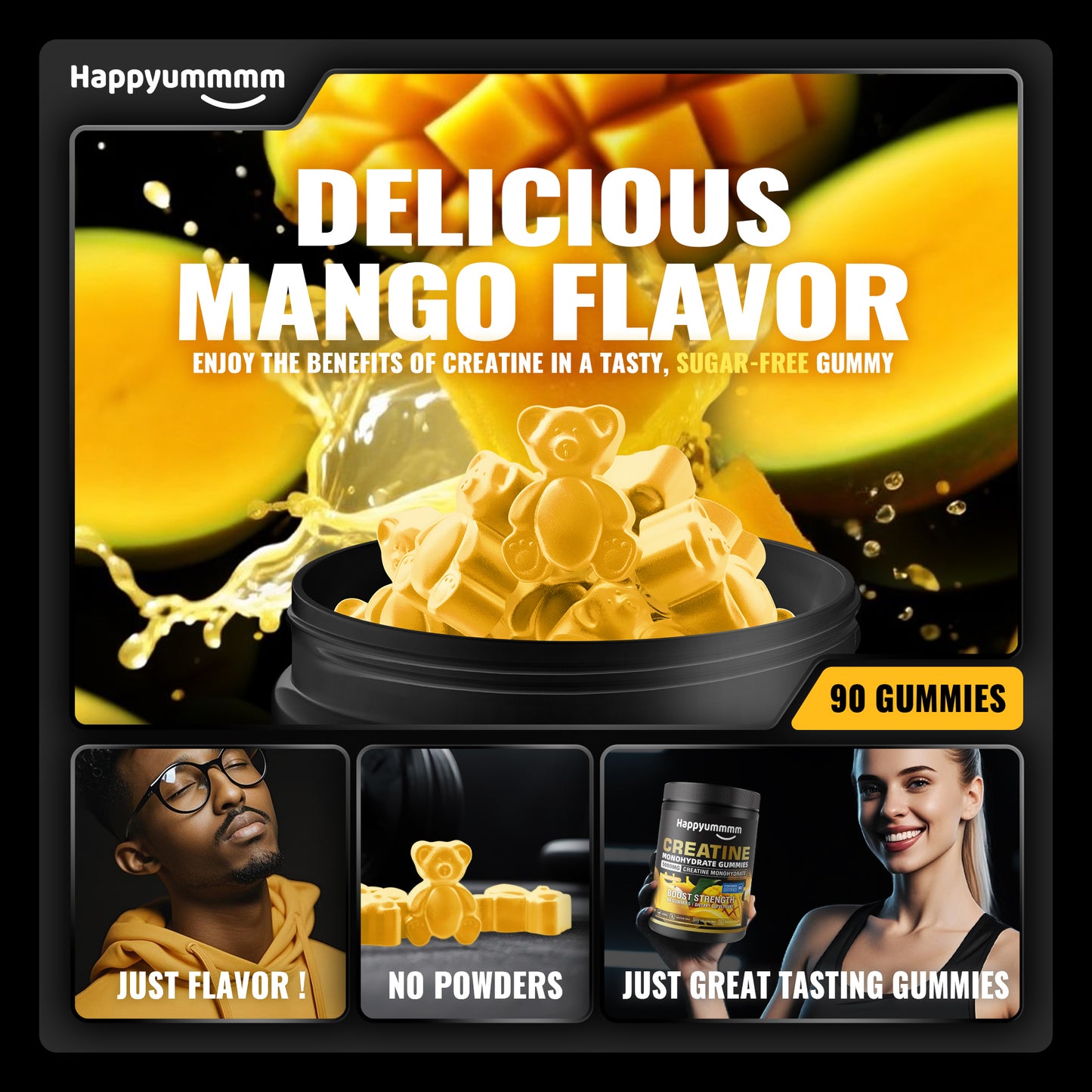 Happy Creatine - Bear Black Jar (Mango)