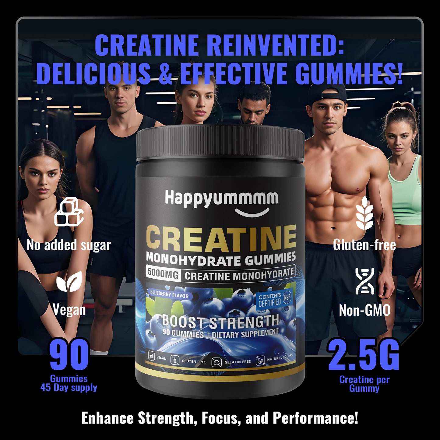 Happy Creatine - Bear Black Jar (Blueberry)