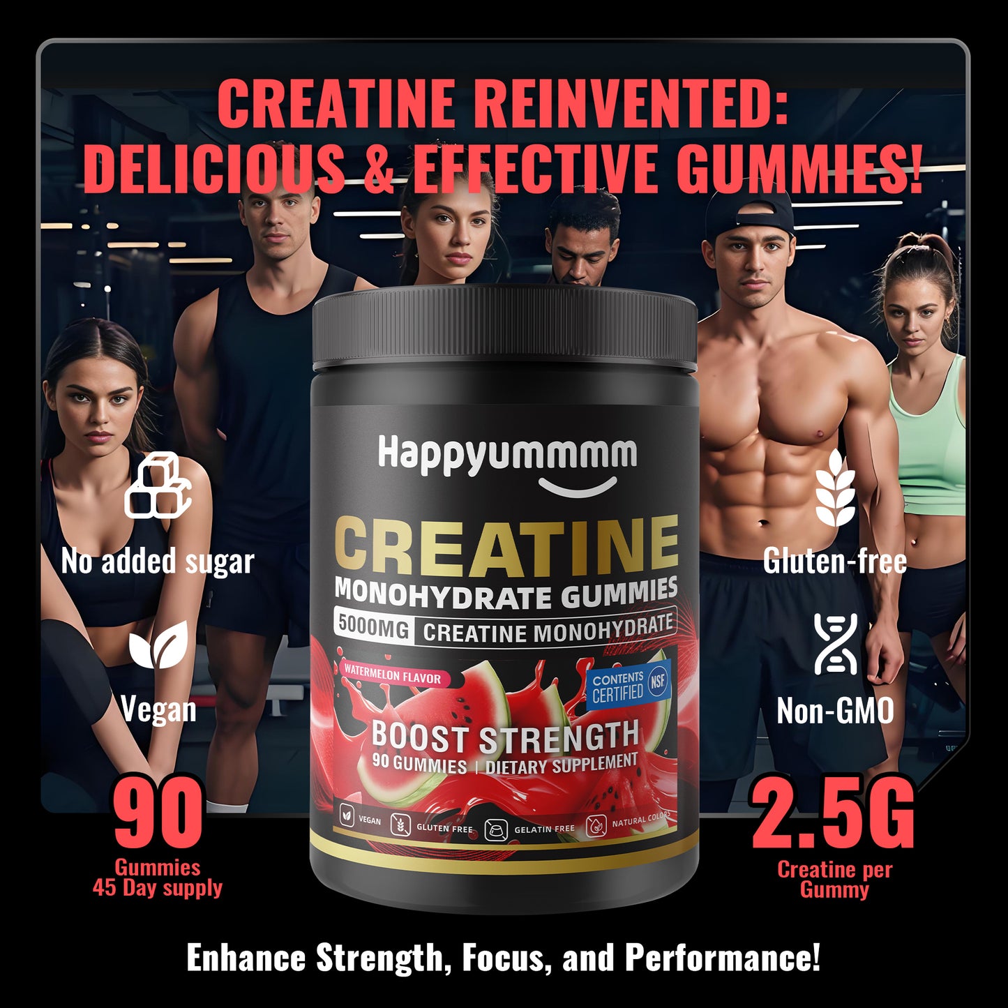 Happy Creatine - Bear Black Jar (Watermelon)