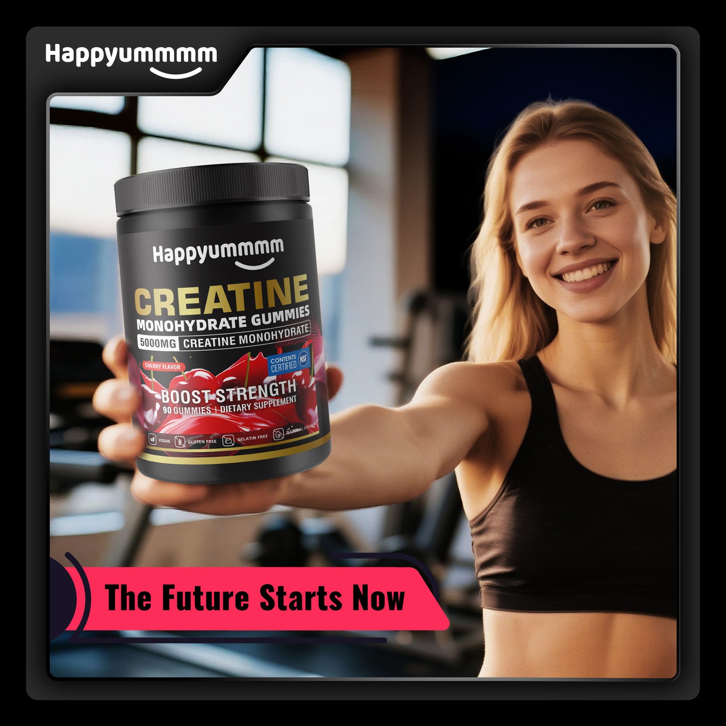 Happy Creatine - Bear Black Jar (Cherry)