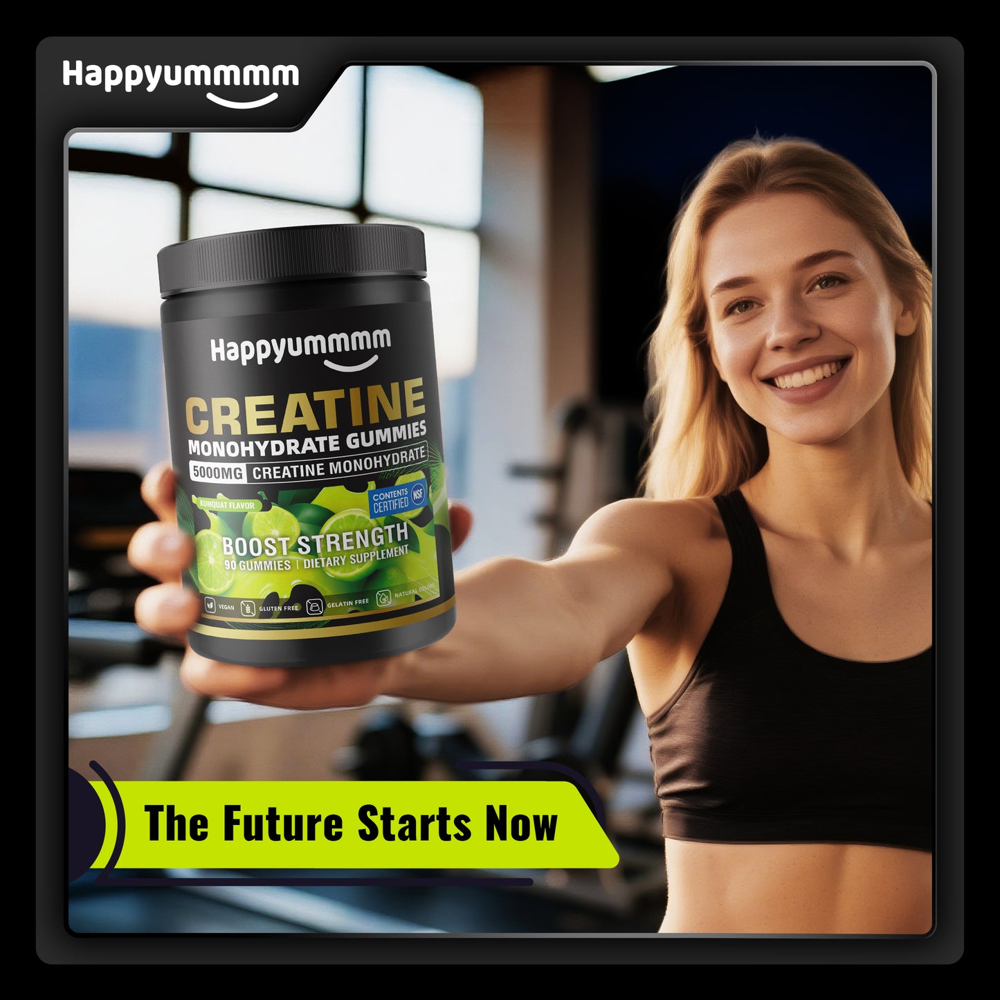 Happy Creatine - Bear Black Jar (Kumquat)